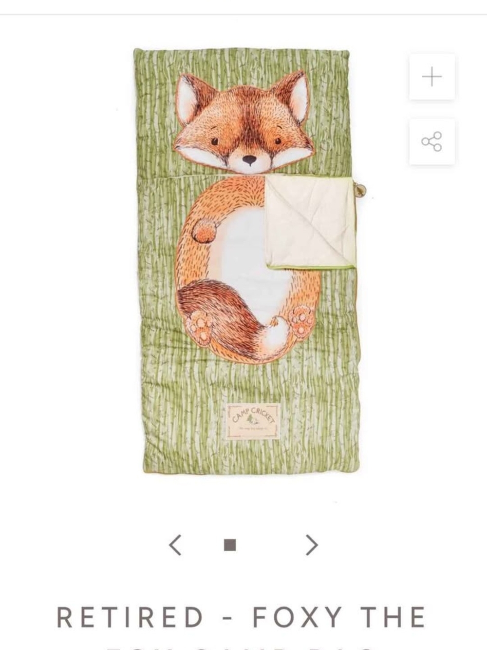 Foxy The Fox Kids Sleeping Bag - Camp Cricket